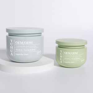 Tarro Cosmético de Boca Ancha con Tapa de Rosca, PET Verde Esmerilado de 300/550g, para Crema Facial, Exfoliante Corporal y Manteca Corporal - Product Image 3