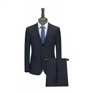 Custom men's suit, navy blue slim-fit business formal wedding, four seasons universal, single breasted popular fashion style