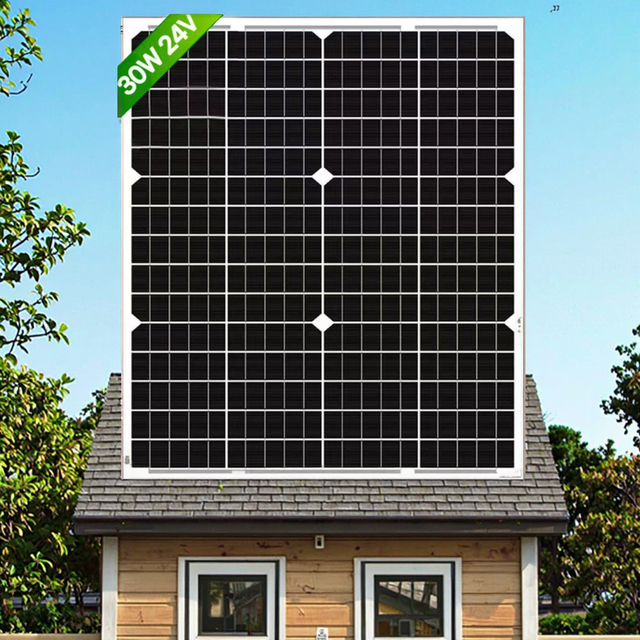 Monocrystalline Silicon Half Cell All Black Solar Panel 18V 24V 36V 48V 80W 100W 250W 300W Glass PERC 21.5% Efficiency
