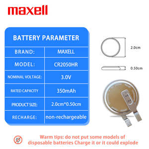 Batteria a Bottone <span class=keywords><strong>MAXELL</strong></span> CR2050HR <span class=keywords><strong>3V</strong></span> per Alte Temperature Adatta per Sensore di Pressione Pneumatici CR2050W - Product Image 2