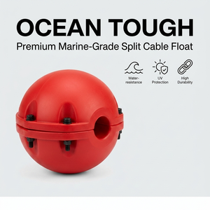 Flotteur sphérique rouge promotionnel pour câble, flotteur boulonné pour tuyau de pipeline, bouée de protection en polymère pour mer, offshore et côtière - Product Image 1