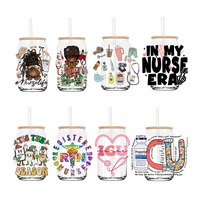 Dans mon ère d'infirmière UV DTF transferts autocollants décalcomanies pour Libbey tasses froides tasses gobelet étanche bricolage Logo Nurselife
