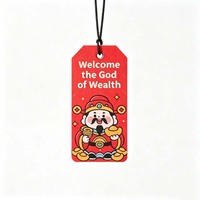 Pendentif diffuseur de parfum pour voiture, motif Dieu de la Richesse (dessin animé), décoration intérieure, parfum léger longue durée, porte-bonheur, cadeau promotionnel en papier