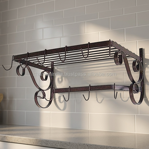 Chaman India Living Room <b>Hook</b> Type Eco-Friendly Iron Single Tier Non-folding Flower Pot Rack - Product Image 2