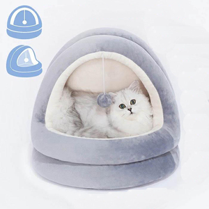 Custom Pet <b>Bed</b> Luxury House Durable Washable Tent Nest For Indoor Cats And Dogs Cave <b>Bed</b> Wholesales Plush Half-Wrapped Pet <b>Bed</b> - Product Image 1