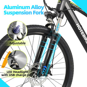 Bicicleta Eléctrica de Montaña con <span class=keywords><strong>Motor</strong></span> de Cubo Trasero de 350W, Batería de Litio de 36V 10AH, Freno de Disco, Neumático de 26 Pulgadas para Desplazamientos y Senderismo - Product Image 4
