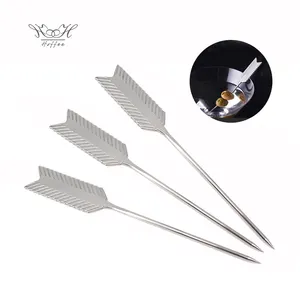 Lebensmittel qualität Edelstahl Feder förmige Metall Cocktail Spieße Rührstab Obst Picks Bar Tools Cocktail Obst Stick