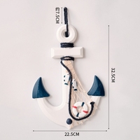 Crochet décoratif en bois de style méditerranéen de 33 cm avec motif sculpté et gravé pour la décoration de la maison