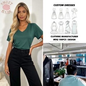 Camiseta de manga corta con cuello en V para mujer, de color sólido, corte ajustado, informal, para uso diario, estilo sencillo y moderno. - Product Image 1