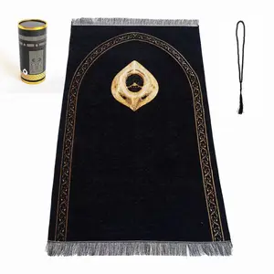 带流苏穆斯林伊斯兰顶级销售防滑新设计手工折叠软祈祷地毯的旅行祈祷垫