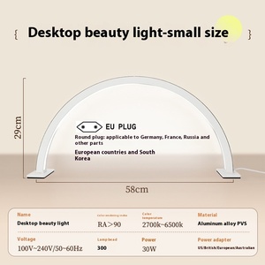 Lampe à ongles UV LED demi-lune diamantée, lumière de remplissage sans ombre pour la beauté, lampe de table de manucure à poser sur comptoir - Product Image 4