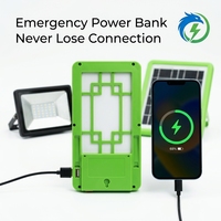 Lampe solaire d'urgence portable avec batterie intégrée, panneau de charge USB, kit d'éclairage multi-usage pour le camping en plein air et la maison, énergie solaire
