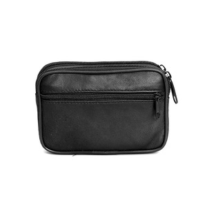 Alta calidad de cuero genuino negro Cartera de piel de <span class=keywords><strong>oveja</strong></span> tarjeta bolso cartera - Product Image 1