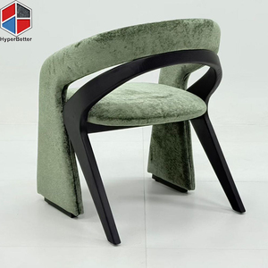 Olive Green Velvet <strong>Dining</strong> <strong>Chairs</strong> Soft Fabric Padded Seat <strong>Paired</strong> with Robust Solid Wood <strong>Dining</strong> <strong>Chair</strong> - Product Image 1