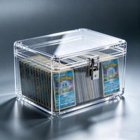 Boîte de rangement en acrylique transparent de haute qualité, plusieurs tailles, boîte d'entraînement élite en acrylique poli pour collection de cartes