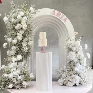 Nieuwe Bruiloft Achtergrond Boog Feest Bloem Boog Decoratie Bloemen Arrangement Metalen Frame