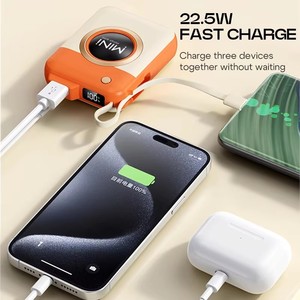 Nouveau produit, batterie externe mini caméra à charge rapide PD 22,5 watts, haute capacité, avec entrée Type-C et USB, capacité de 10000 mAh - Product Image 6