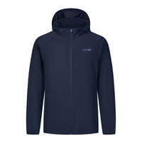 Chaqueta cortavientos Softshell ligera para hombre con cuello levantado, chaqueta deportiva informal impermeable para tela recubierta de verano