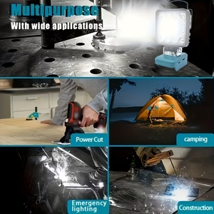 Projecteur LED 18V Li-ion pour Makita, en aluminium, étanche, pour extérieur, camping et solutions d'éclairage d'urgence - Product Image 6