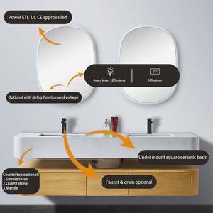 Meuble de salle de bain mural GODI, moderne, élégant, haut de gamme, avec double vasque, conçu par un designer suisse - Product Image 3