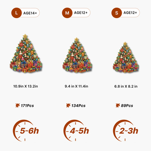 Puzzle en bois Arbre de Noël du Pays des Merveilles avec sacs de rangement et supports, compatible OEM pour cadeaux de Noël - Product Image 3