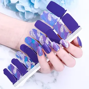 Nouvelles tendances de la mode 20 bandes Creative 2D CMJN couleurs Uv impression autocollant pour ongles décoration des doigts