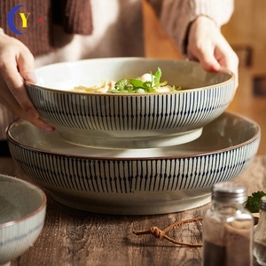 Grand bol à soupe en céramique pour la maison, récipient spécial pour les tranches de viande bouillie, ensemble de vaisselle - Product Image 4