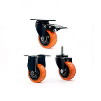 Mini roulettes pour meubles, noires, roulettes rigides, 1 pouce