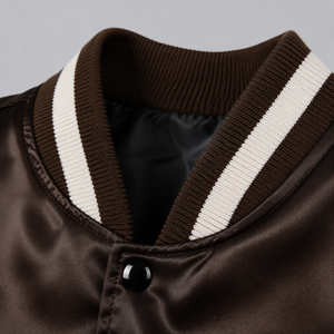 <b>Men's</b> Varsity <b>Jacket</b> Oversized <b>Baseball</b> Bomber Coat Contrast Ribbed Trim Snap Button Streetwear Snap button <b>jacket</b> - Product Image 5