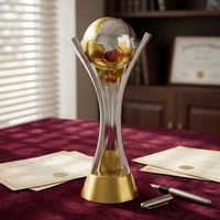 Trophée de football gravé sur mesure en stock, expédition rapide, récompense de championnat de football, logo et texte personnalisés, prix d'honneur pour les jeux sportifs