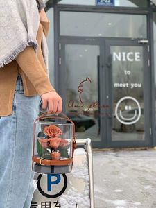 زهور أزرق محفوظة Stabilisierte ديكور طاولة ورود محفوظة بالبخار طويلة في صندوق - Product Image 4