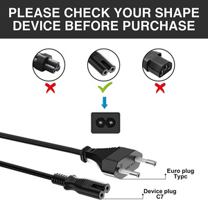 EU Plug 2 Prong <strong>Power</strong> <strong>Cable</strong> 220V AC 8-Type PVC Cord 1.2m-5m for Laptop <strong>TV</strong> Printer Home Appliance - Product Image 4
