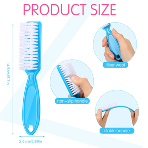 Plastic Nail Cleaning Brush Fiber Wool Dust Removal Brush Non Slip Manicure Pedicure Care Tool - Product Image 1