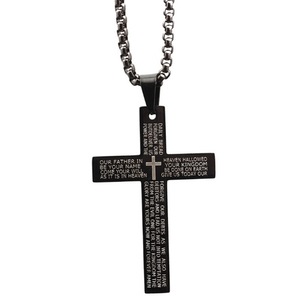 Articoli Religiosi Cattolici Cristiani, Collana con Ciondolo a Croce in Acciaio Inossidabile 316L per Uomo, Colore Oro Rosa, per Occasioni Speciali - Product Image 5
