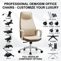 Chaise de bureau de direction moderne, élégante, ergonomique, confortable, avec support lombaire, dossier haut, en cuir synthétique PU