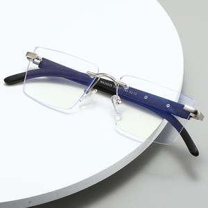 Lunettes <span class=keywords><strong>de</strong></span> <span class=keywords><strong>vue</strong></span> sans monture <span class=keywords><strong>en</strong></span> bambou et <span class=keywords><strong>bois</strong></span> 2026, <span class=keywords><strong>de</strong></span> marque, anti-lumière bleue, pour hommes d'affaires, verres sans monture, pour myopie - Product Image 3