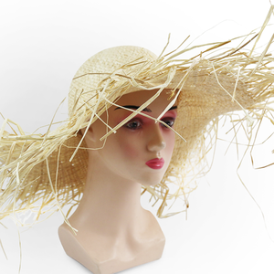 ST14 Outdoor Reise Sommer Urlaub Visor Runder Großer Rand Damen Herren Faltbarer Strand Raffia Strohhut - Product Image 1