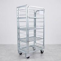 Chariot à lait empilable en acier avec logo personnalisé, chariot à cage roulante pour la logistique de manutention des caisses de lait
