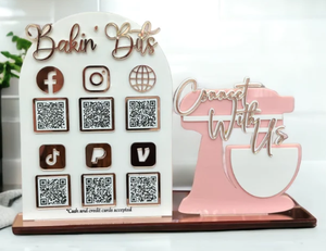 Letrero de Acrílico con Código QR, Personalizable con Iconos para Múltiples Redes Sociales, Apto para Panaderías - Product Image 5