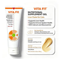 Complément nutritionnel en gel pour chats, pâte pour le foie, soutient la santé du foie et du système immunitaire avec du calcium et de la glucosamine