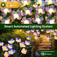 Lampes solaires décoratives pour jardin et pelouse, bâtons lumineux solaires pour allées, décorations de nuit, fleurs laser