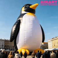 Statue publicitaire de pingouin empereur gonflable pour la décoration d'entrée d'aquarium, mascotte gonflable de pingouin pour accessoires de fête