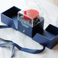 Rose Réelle Romantique - Boîte de Roses Fleurs Éternelles pour Petite Amie Grand-Mère Saint-Valentin Fête des Mères Noël Anniversaire Cadeau