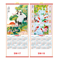 Impression de planificateur personnalisé 2025, calendrier mural annuel, style canne chinoise, papier, cadeau d'affaires