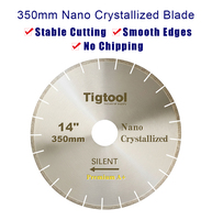 Hochdichte Ultra-Reine Kante Ohne Absplitterung Premium 14"/350mm Geräuscharmes Diamantsägeblatt für Nano-Weißglas Kristallisiertes Stein