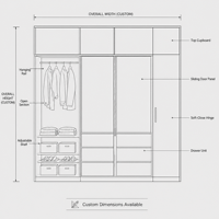 Armoire en bois moderne et écologique avec rangement suspendu, ensemble de chambre haut de gamme pour hôtel, tiroirs personnalisables – Offre Spéciale