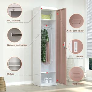 Knock Doow Tunggal 1 Pintu Staf Lokakarya Pakaian Penyimpanan Lemari Loker Baja - Product Image 4