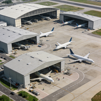 Tente de stockage extérieure en acier et aluminium avec toit en PVC, entrepôt étanche, hangar pour hélicoptères, tente industrielle personnalisée pour avions