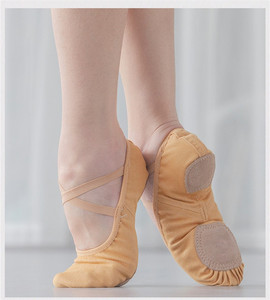 7000072 gros pas cher OEM 5 couleurs confiant cacao enfants filles semelle fendue toile filles chaussures de danse Stretch chaussures de Ballet - Product Image 5