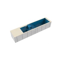 Piscine conteneurisée de 30 pieds avec doubles anneaux LED lumineux et zone de relaxation SPA intégrée en eau profonde pour jardins de villas